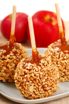 Plate Of Taffy Apples For Halloween