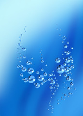 Fototapeta premium Blue bubbles rising