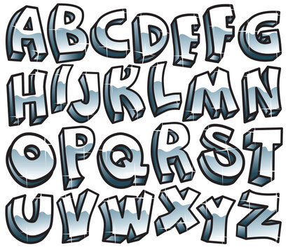 Retro metallic font. Vector illustration.
