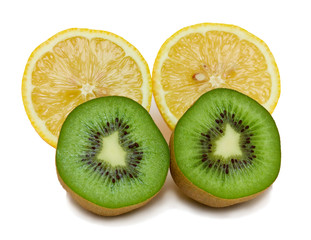 Fototapeta premium cut kiwi and lemons