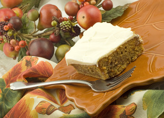 Homemade Carrot Cake with Fall Setting