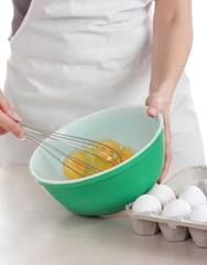 eggs, whisk and bowl