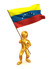 Men with flag. Venezuela