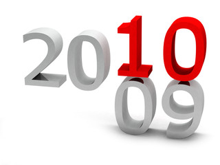 rendered new year digits