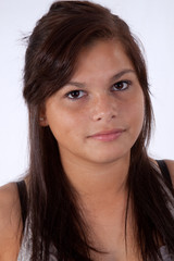 Girl with long brown hair