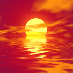 Fototapeta na wymiar Red sunset. Soft colors.
