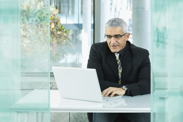 Businessman working at desk