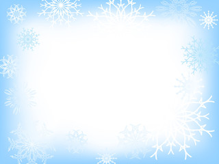 Fototapeta na wymiar Vector christmas background from different decorative snowflakes