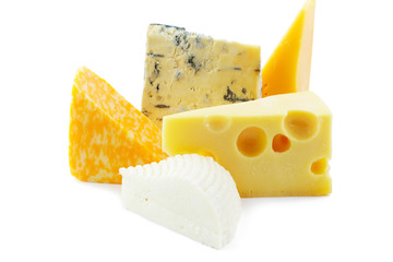 Pieces of cheeses