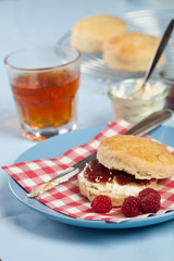 Scones with cream and jam