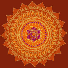 Lotus mandala with Paisley.