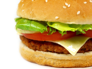 cheeseburger on white background