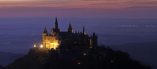 Castle Hohenzollern after sunset