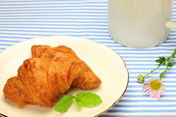 croissant and morning coffee