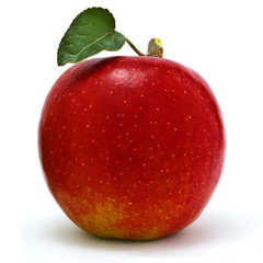 Apfel auf Weiß