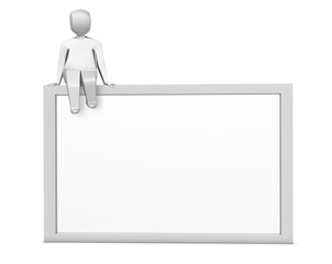 Man sitting on a panel