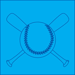 Blueprint of baseball and crossed bats