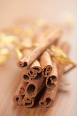 cinnamon with golden ribbon