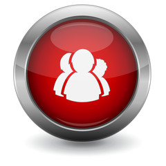 Red Glossy Vector Button - Staff/People