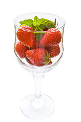strawberries glass