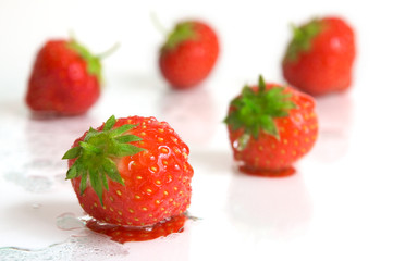 Aufgetaute Erdbeeren