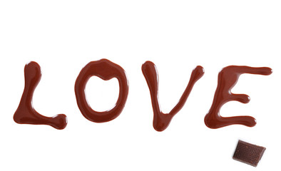 Writing and painting with chocolate, LOVE