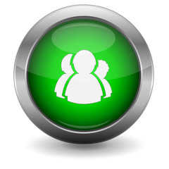 Green Glossy Vector Button - Staff/People