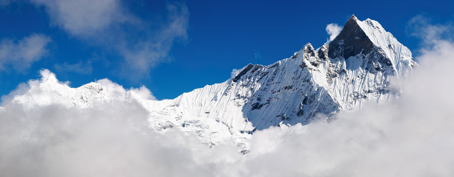 Panorama of Machhapuchhre mountain, Nepal, taken from ABC