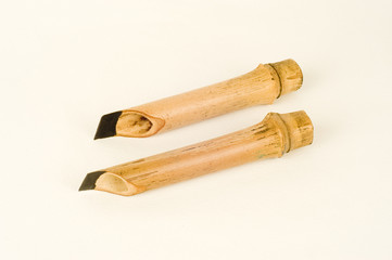 Two hand-made calligraphy pens