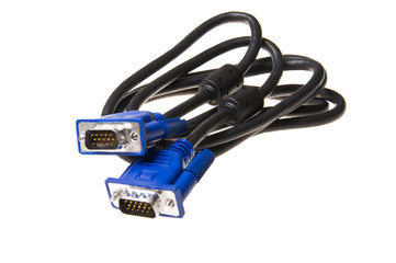 Cable for connect monitor to computer isolated on the white