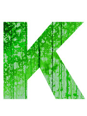 high resolution green and old K font isolated on white