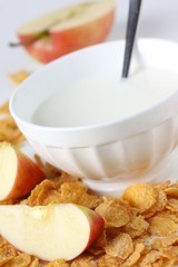 Milch und cornflakes