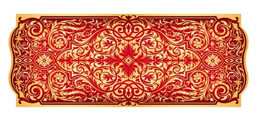 Red gold eastern ornament vector