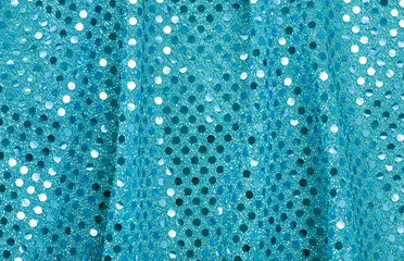 Naklejka na ściany i meble Blue Fabric with Spangles