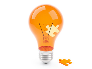 A lamp with jigsaw puzzle