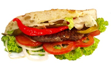 gyros pita on white background