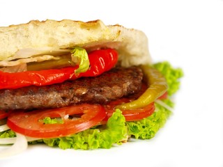 gyros pita on white background