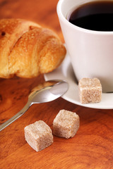 Close-up of a wonderful cup of hot coffee