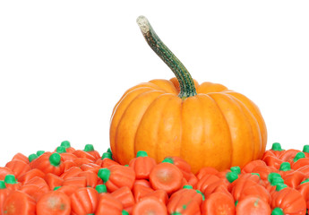 pumpkin with orange candies