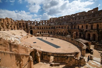 Fotobehang Colosseum of El Jem, Tunisia © fotogestoeber
