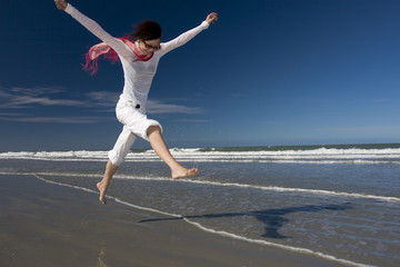 Jump at beach