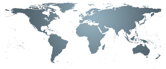 Fototapeta na wymiar Carte du monde grise - planishère détaillé
