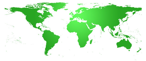 Fototapeta na wymiar Carte du monde verte - planisphère détaillé
