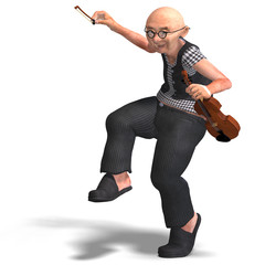 funny senior plays the violin