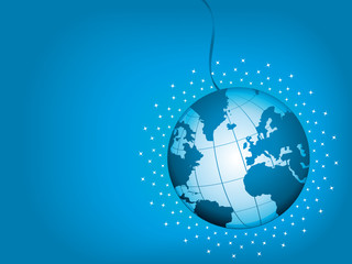 Globe ball on a blue festive background