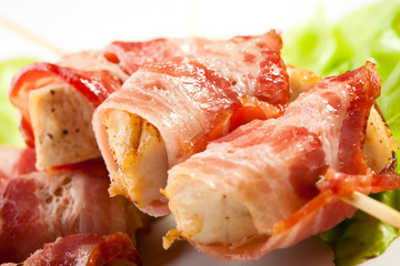 Grilled meat and vegetables