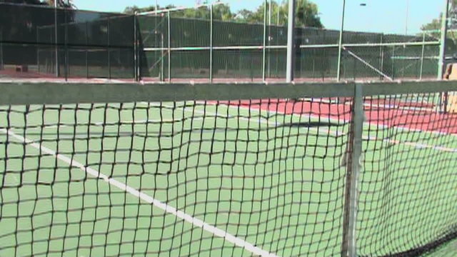 Tennis ball hits net slow motion - HD