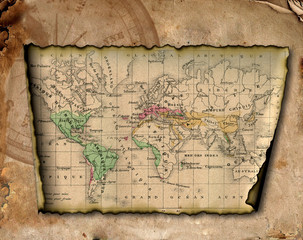 Fototapeta na wymiar Ancient map of the world.
