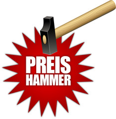 Störer - Preishammer, rot