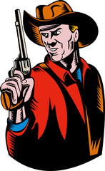 Cowboy with pistol gun